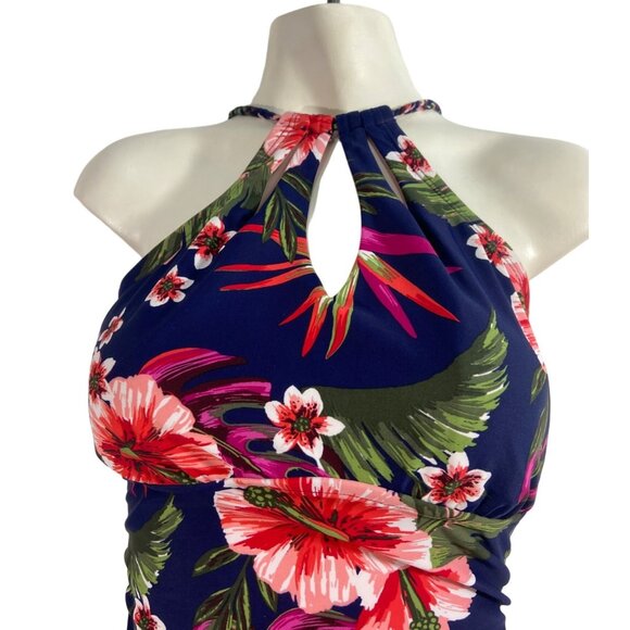 Kona Sol Women's Multicolored Floral One Piece Swimsuit Sz L - Picture 2 of 7